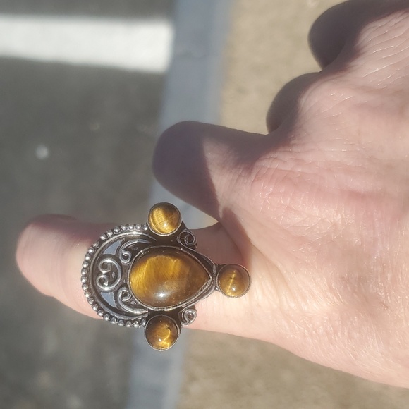 New Tiger Eye 925 Silver Ring. - Picture 9 of 16
